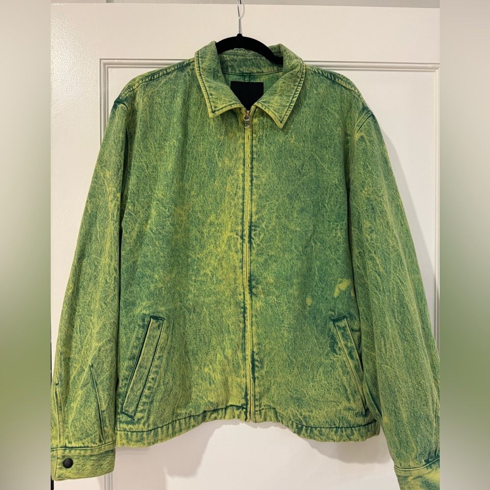 Green Acid Wash Denim Jacket